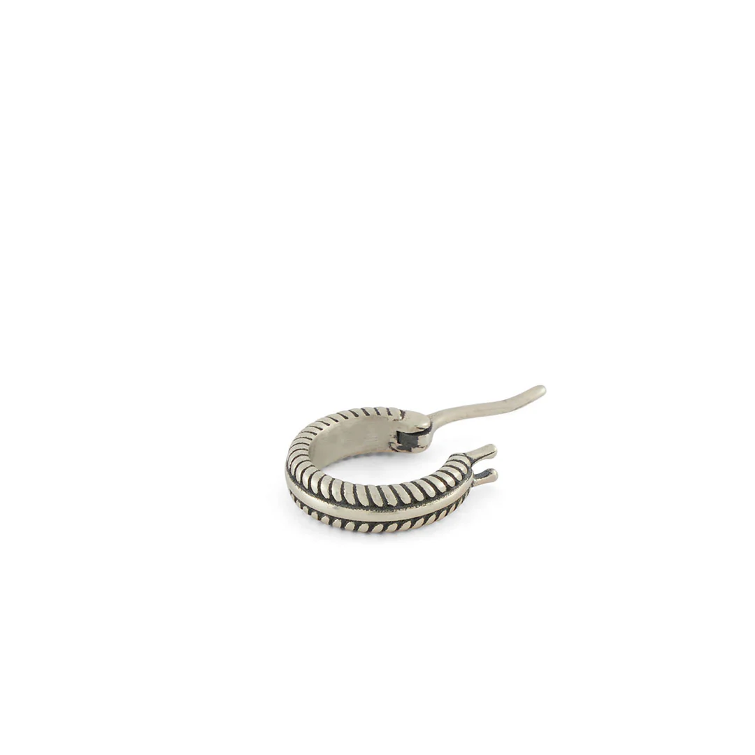 Silver Cable Hoop Earring - Image 4