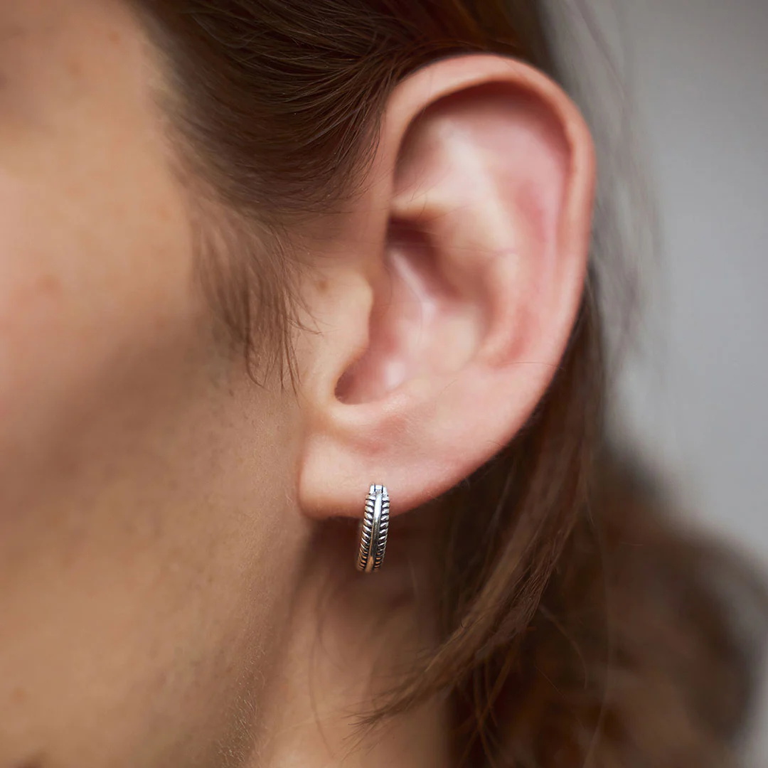 Silver Cable Hoop Earring - Image 5