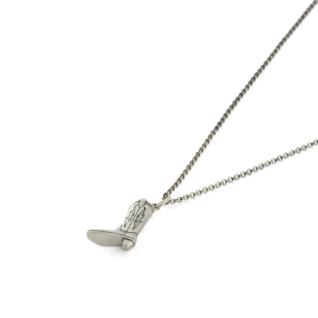 Silver Cowboy Boot Necklace - Image 4
