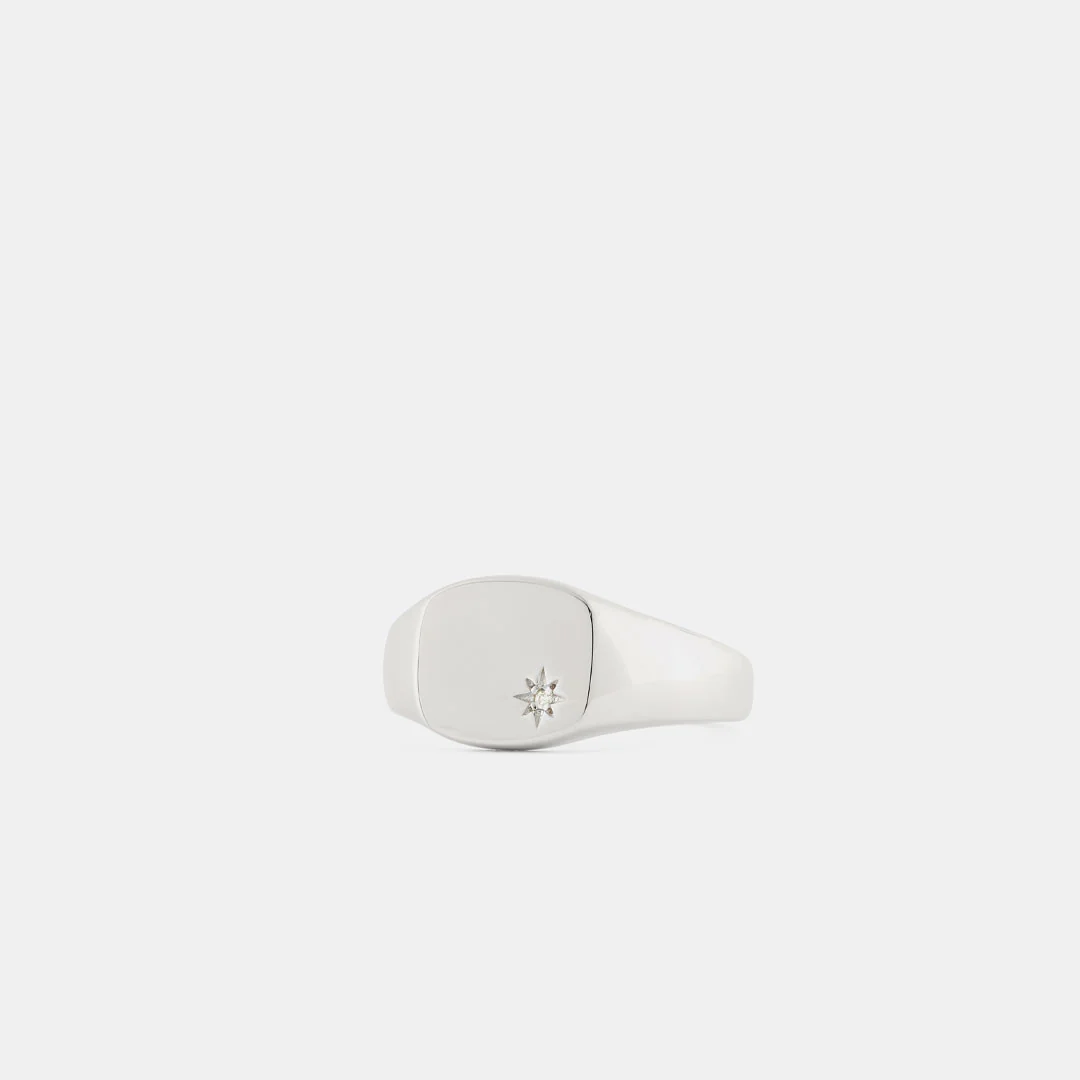 Silver Diamond Birthstone Ring - Image 6