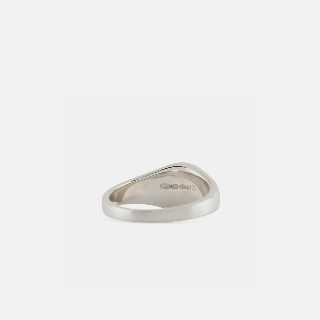 Silver Diamond Signet Ring - Image 4