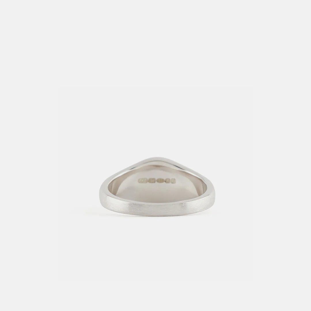 Silver Diamond Signet Ring - Image 7