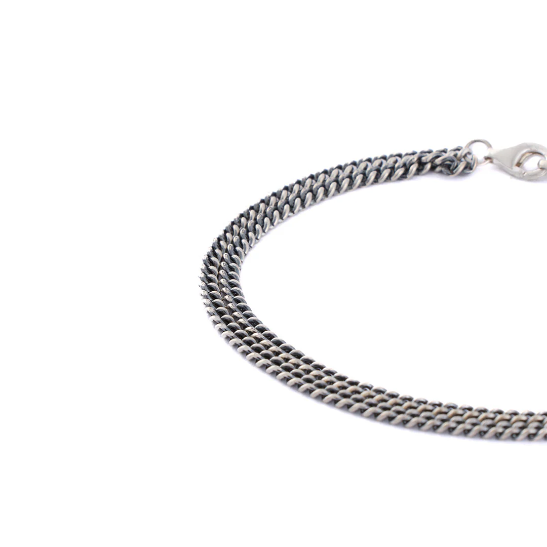 Silver Double Curb Bracelet - Image 5