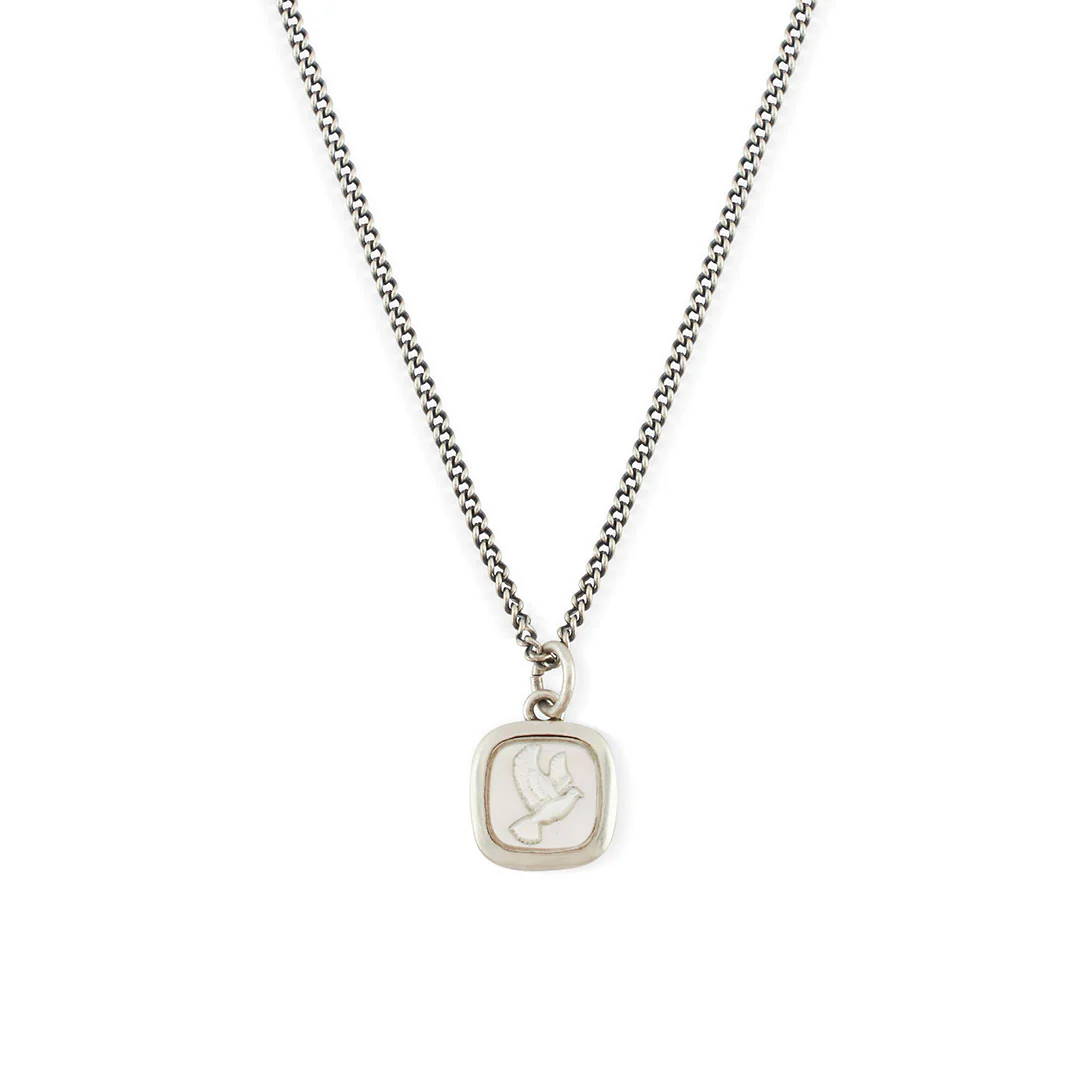 Silver Dove Cameo Necklace - Image 3