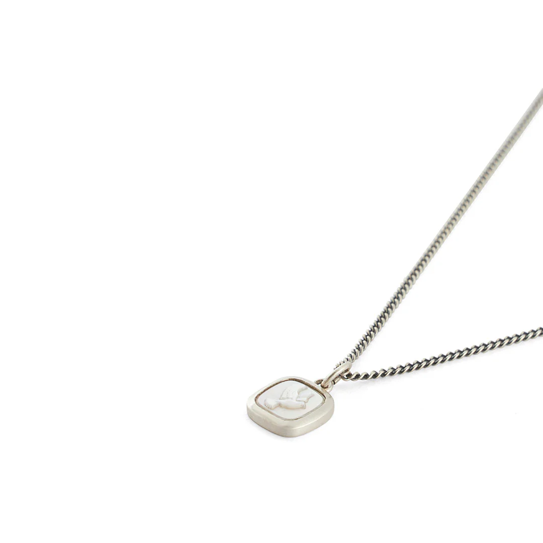 Silver Dove Cameo Necklace - Image 4