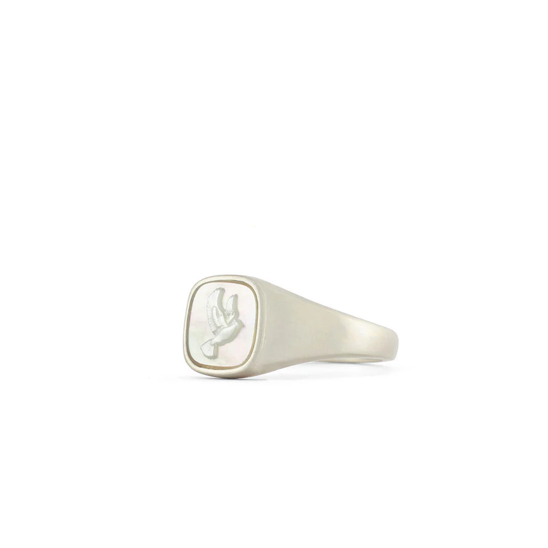 Silver Dove Cameo Ring - Image 4