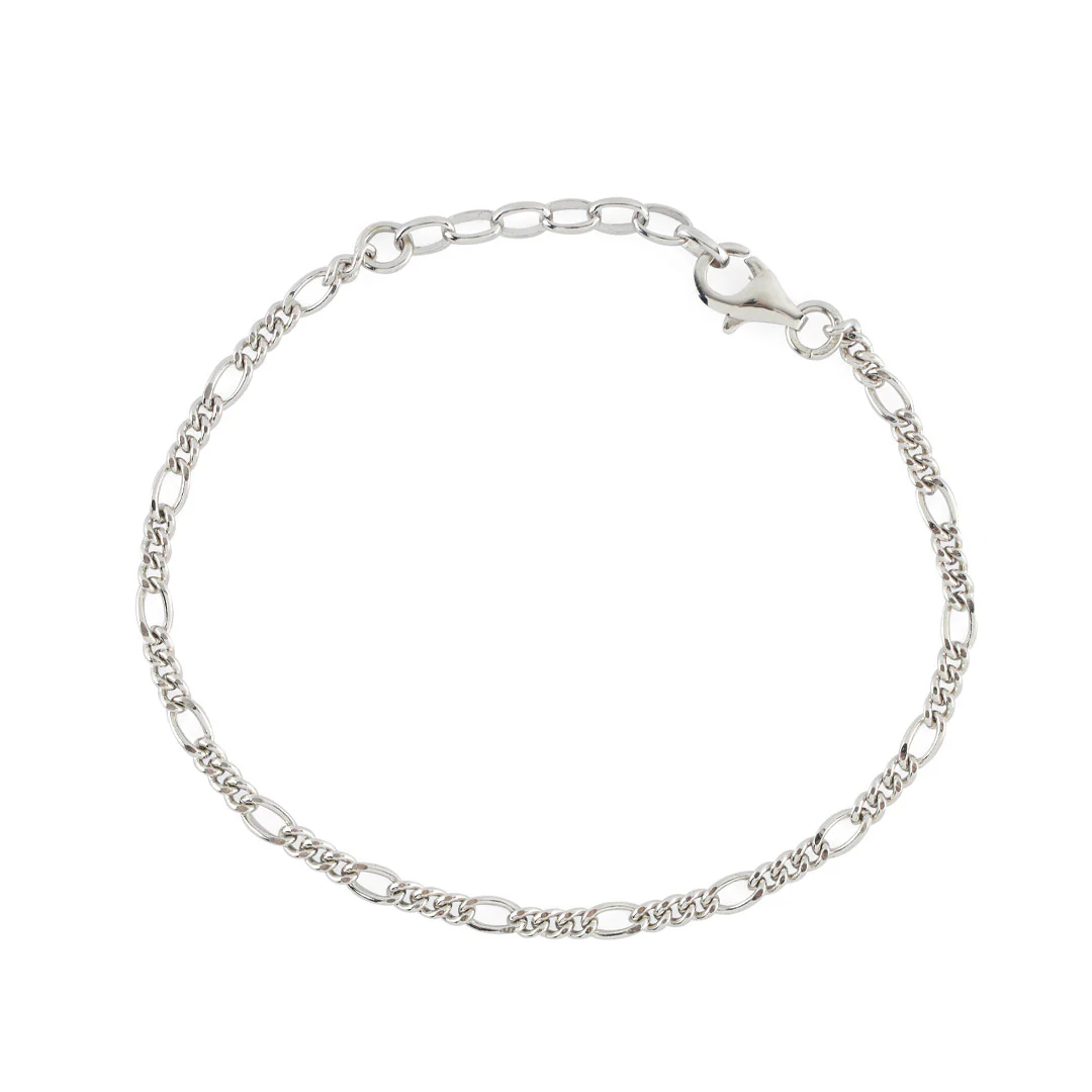 Silver Figaro Bracelet - Image 4
