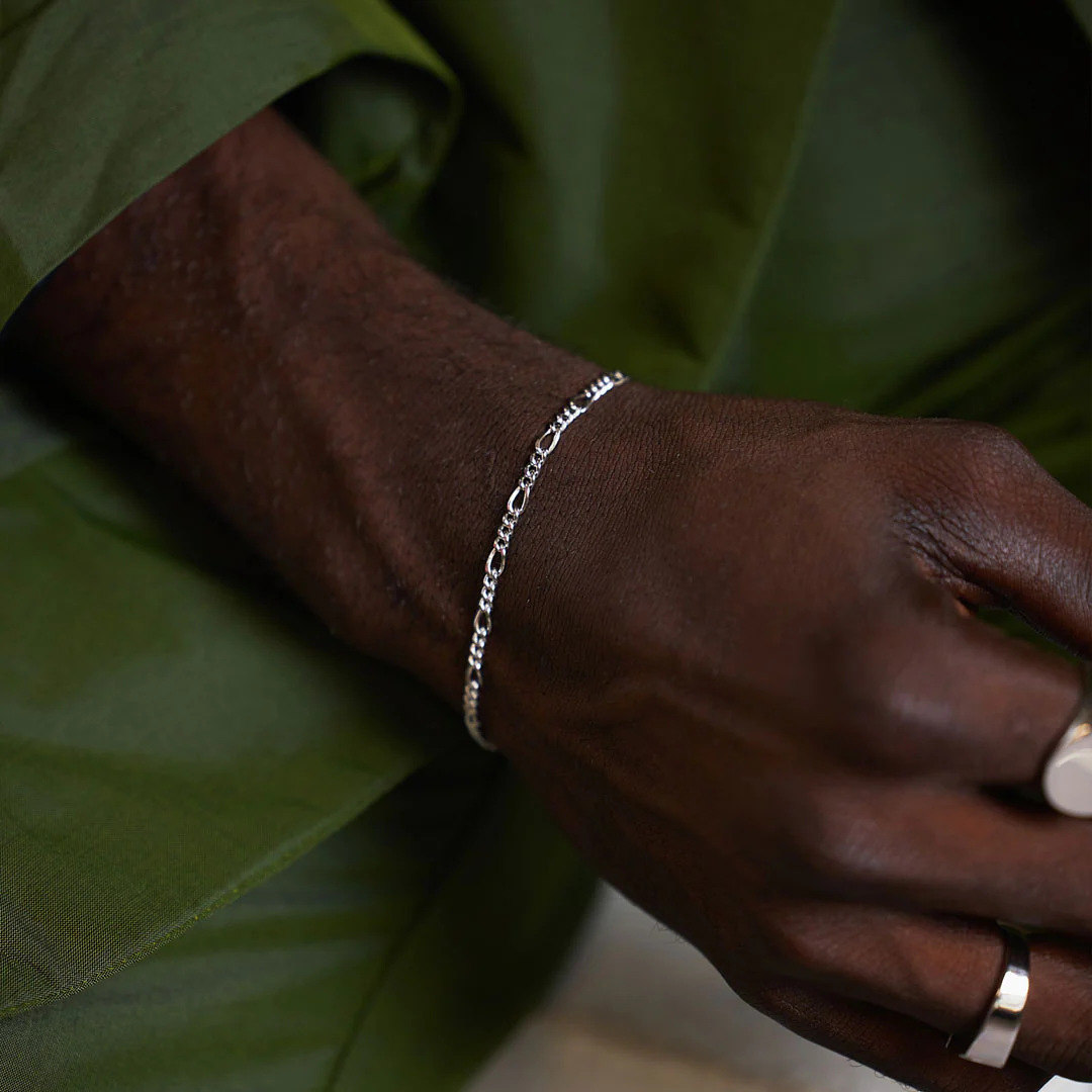 Silver Figaro Bracelet - Image 6