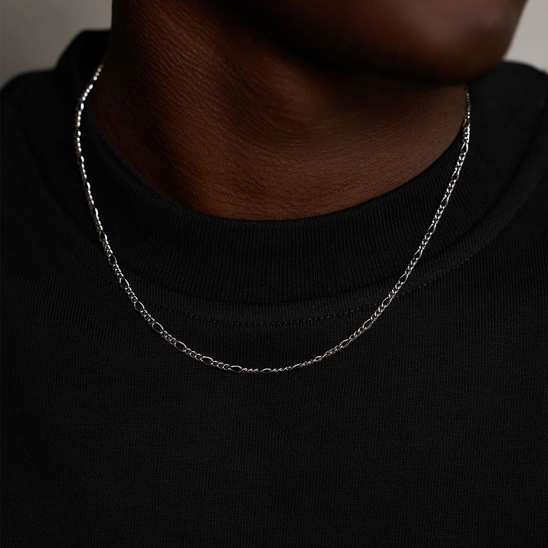 Silver Figaro Necklace - Image 6