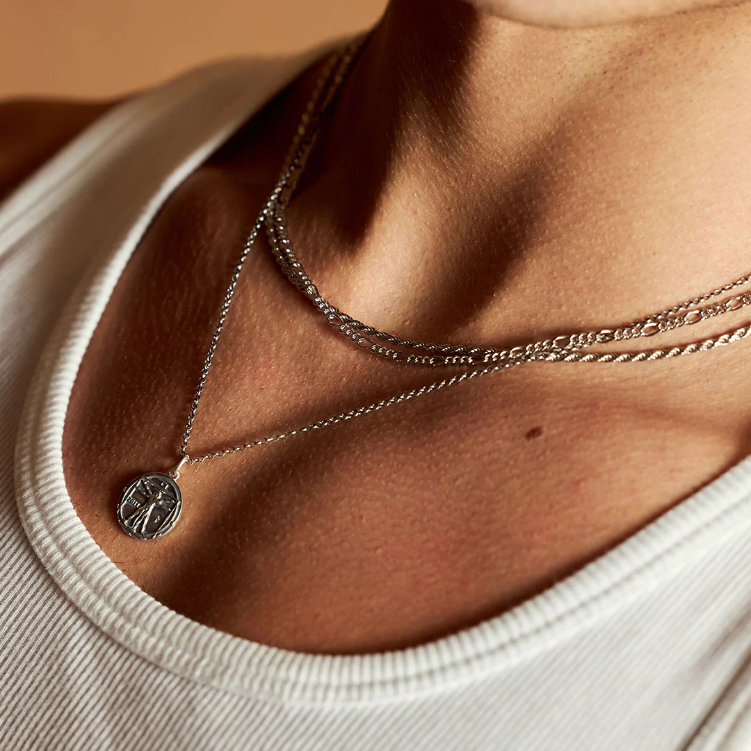 Silver Figaro Necklace - Image 7