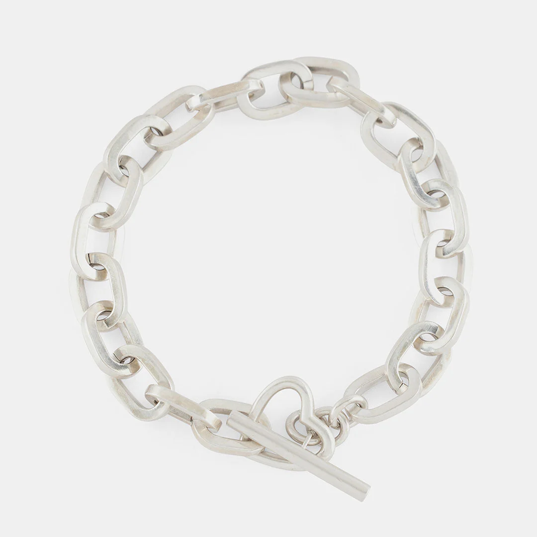 Silver Heart T-Bar Bracelet - Image 3