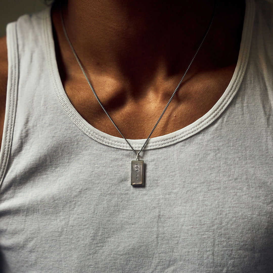 Silver Ingot Pendant Necklace - Image 7
