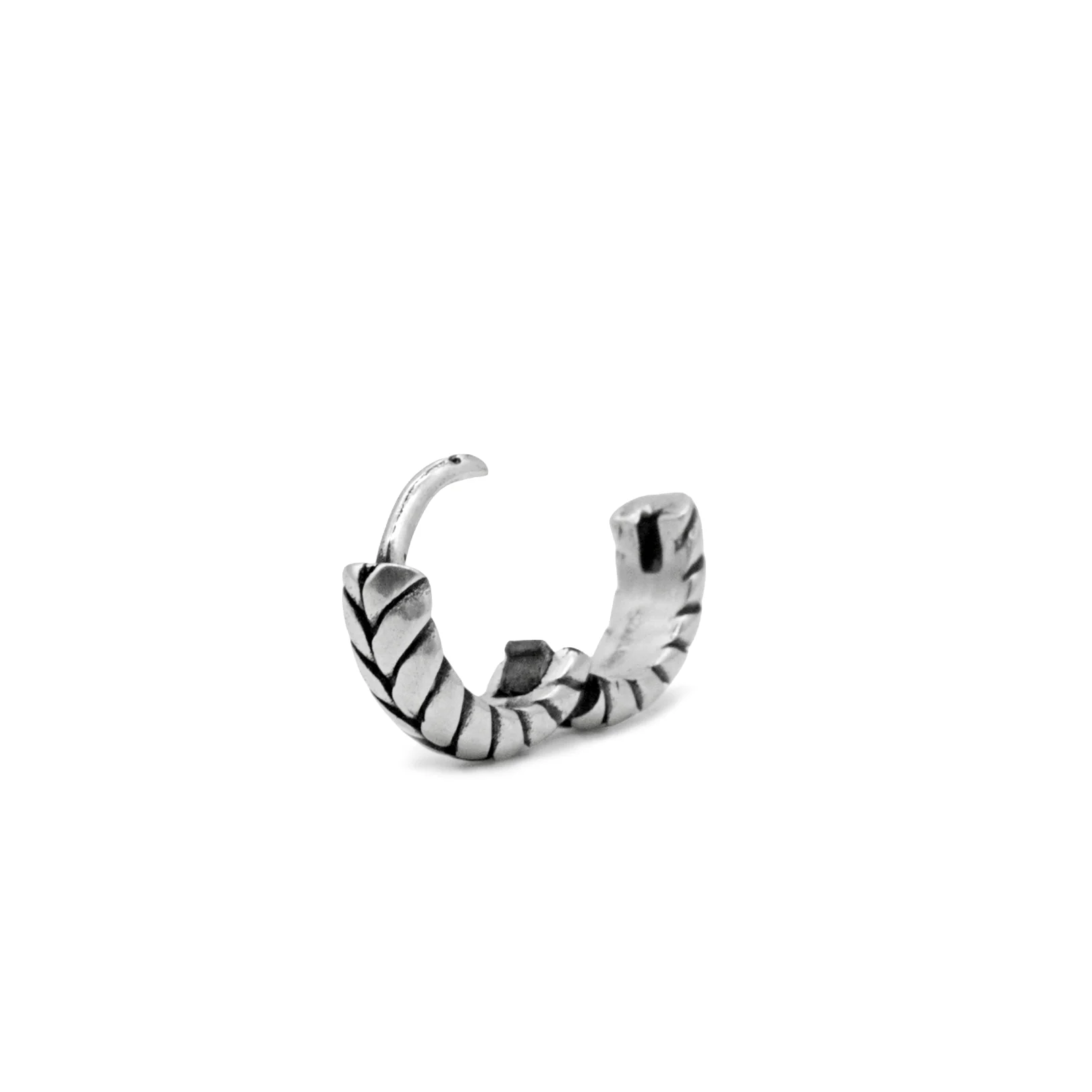 Silver Laurel Hoop Earring - Image 4