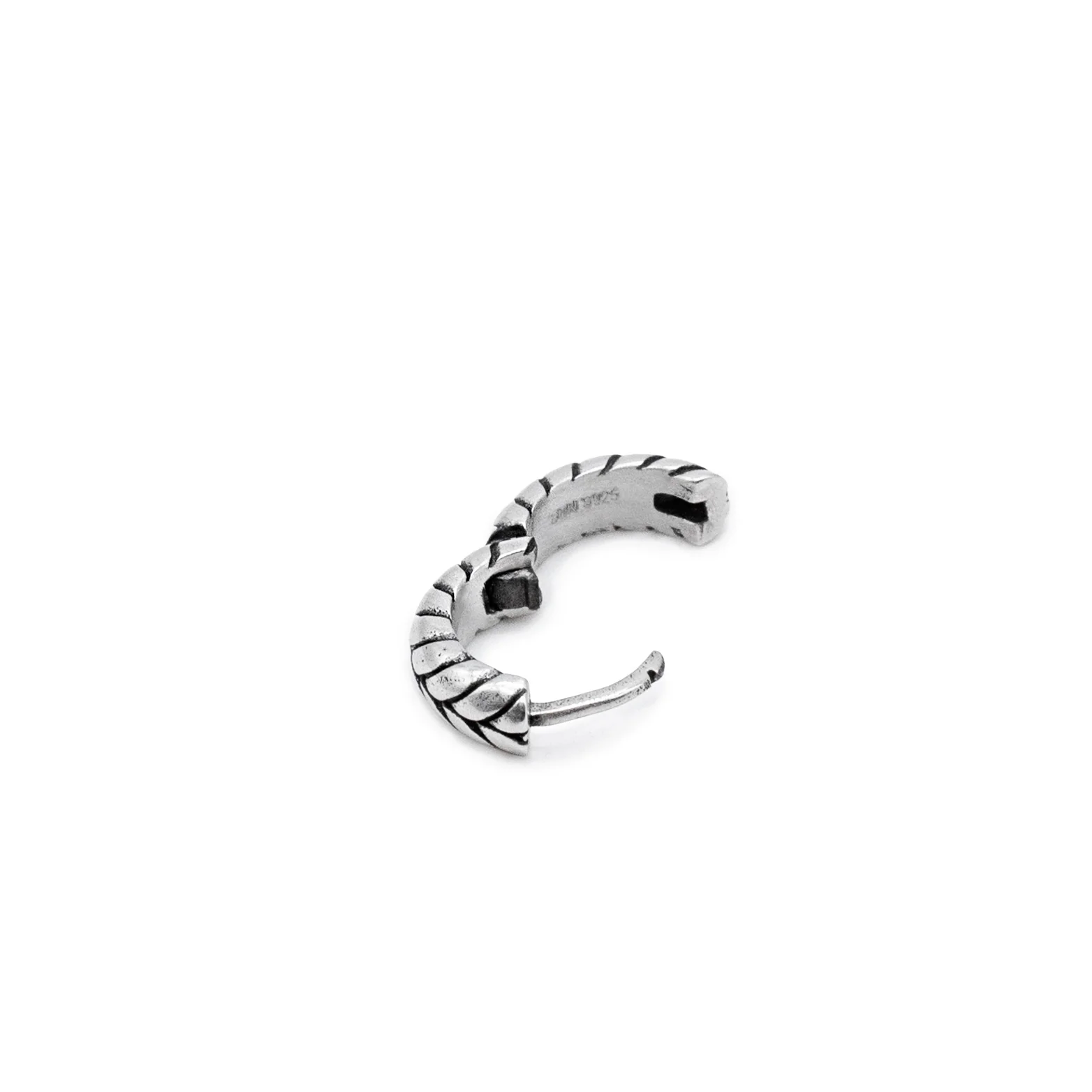 Silver Laurel Hoop Earring - Image 5