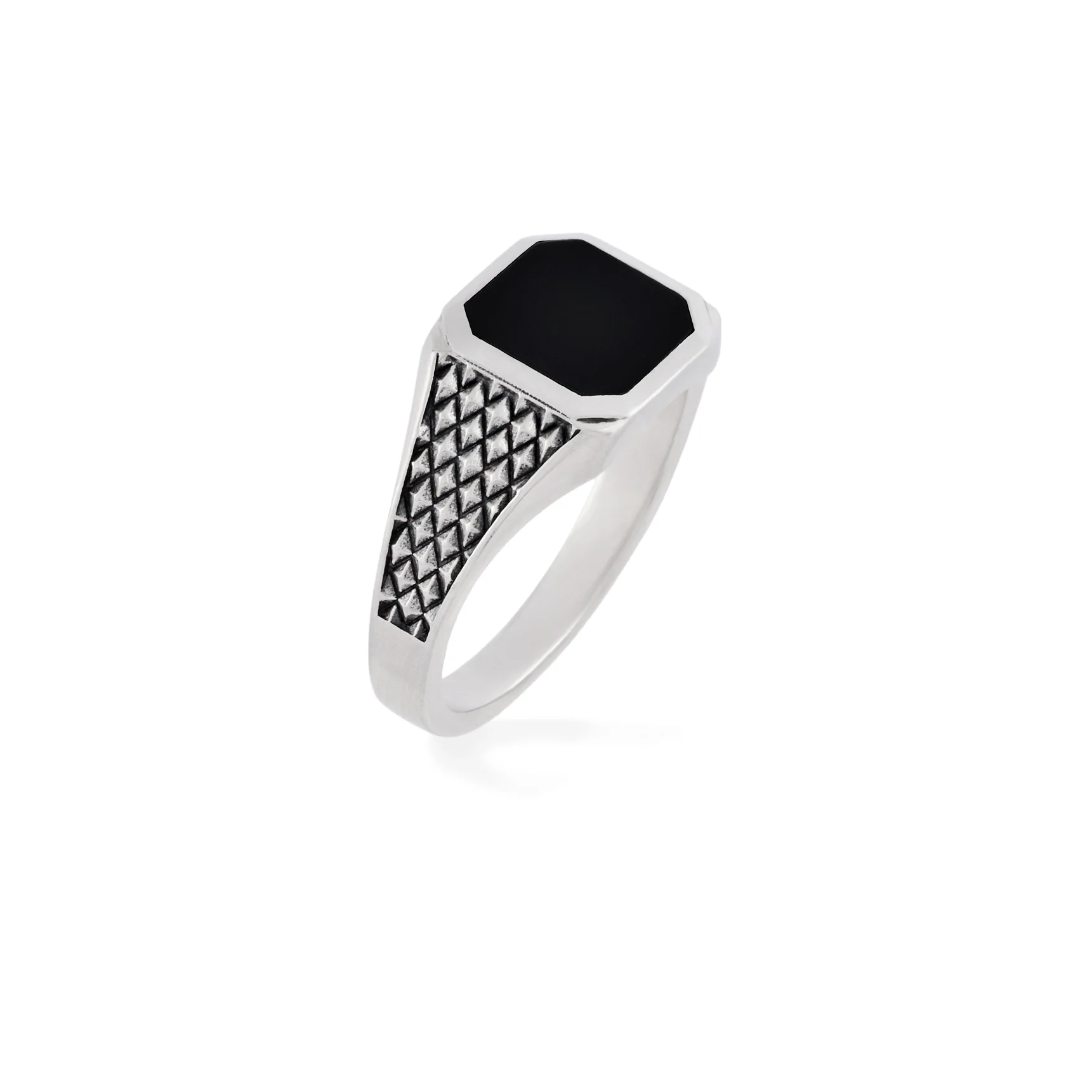 Silver Onyx Armour Ring - Image 5