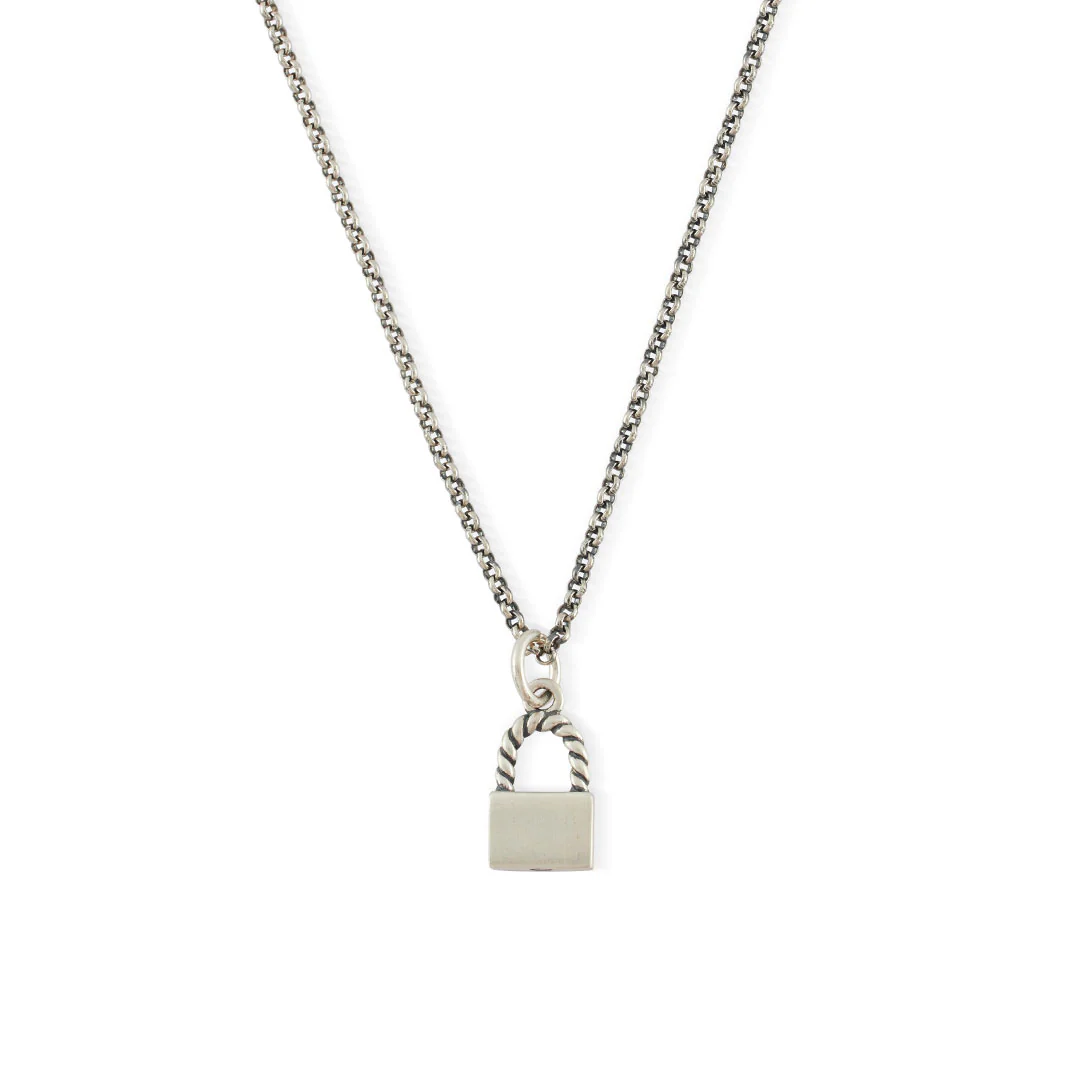 Silver Padlock Necklace - Image 3