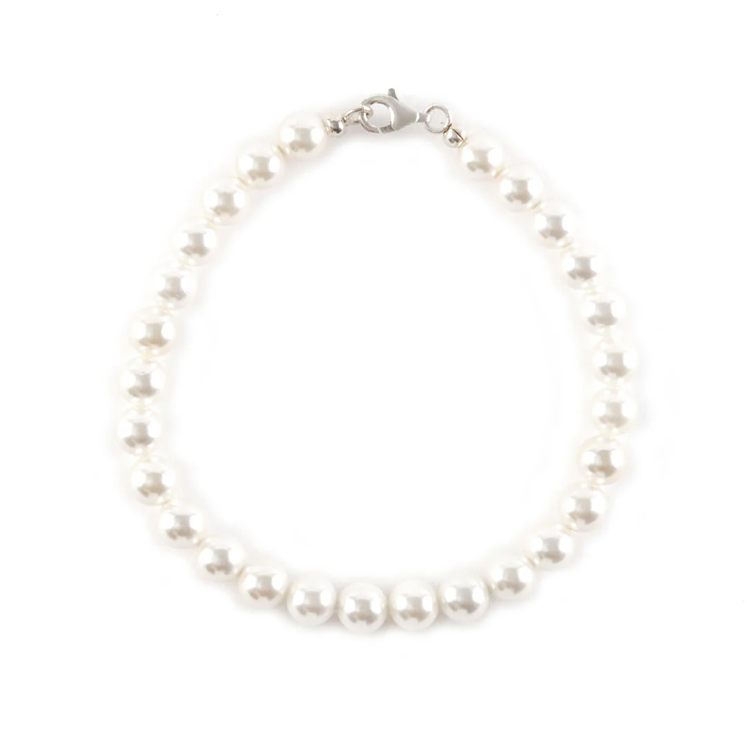 Silver Pearl Bracelet - Image 4
