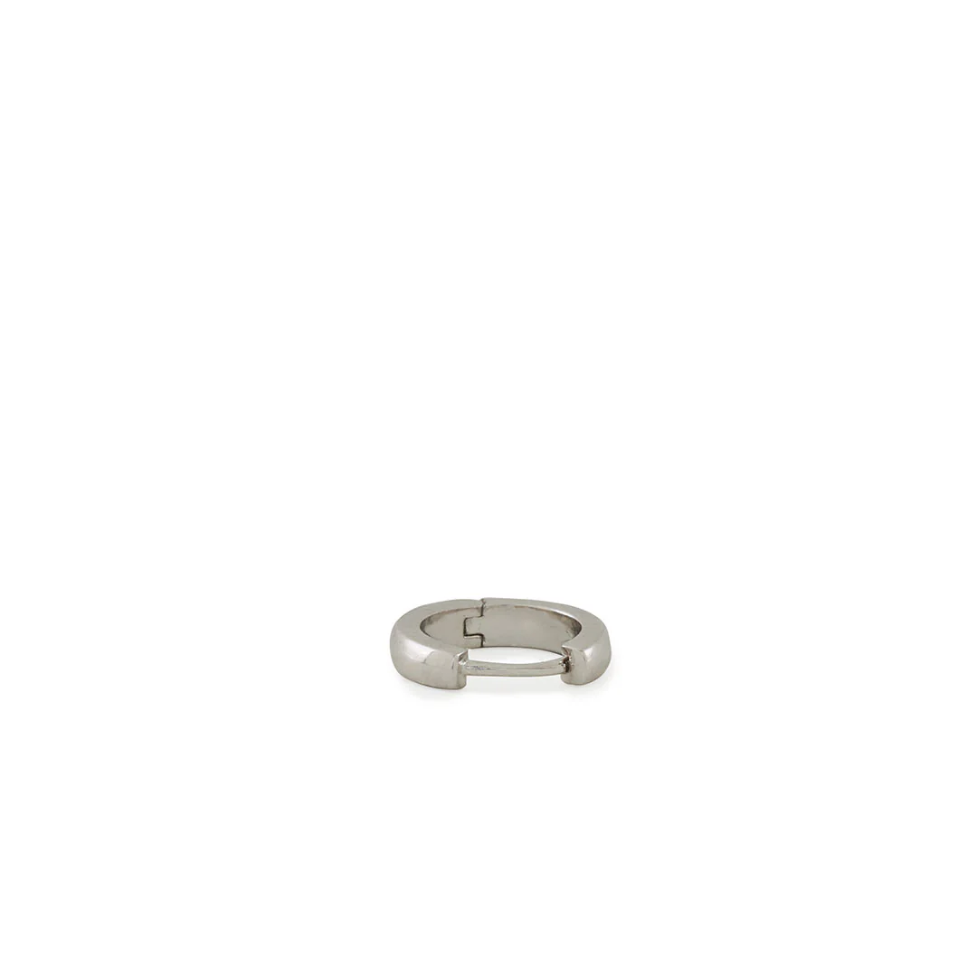 Silver Huggie Hoop Earring - Image 4