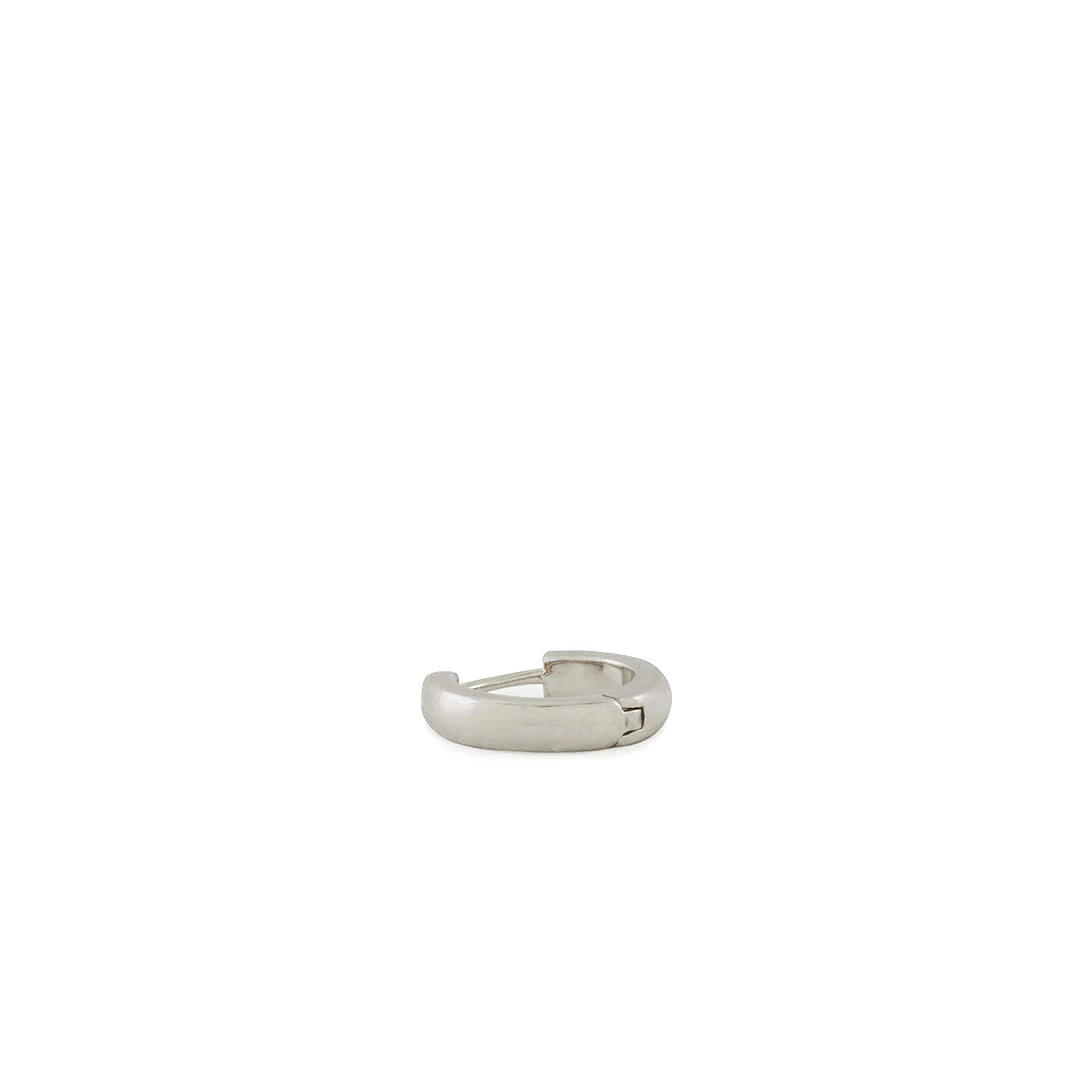 Silver Huggie Hoop Earring - Image 5