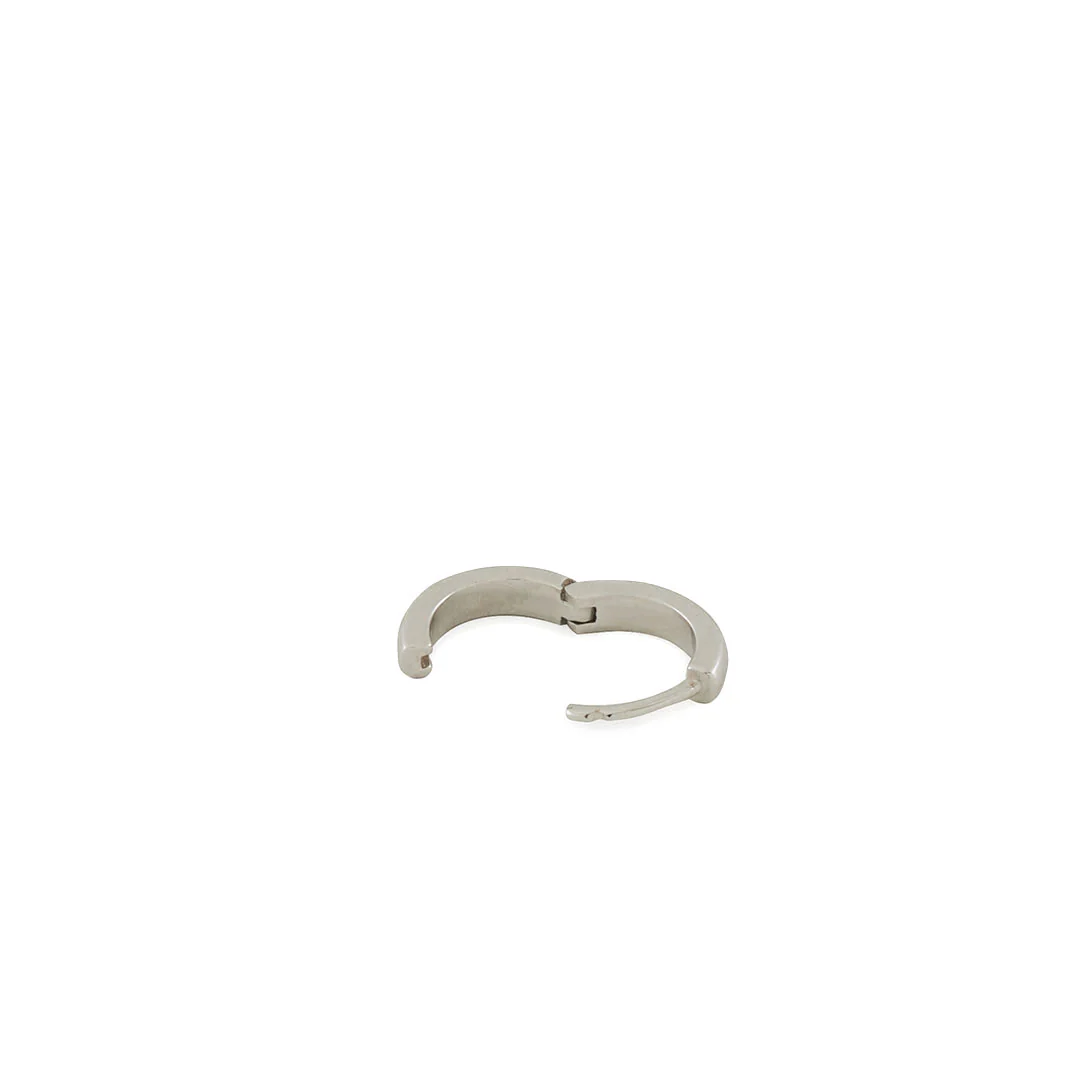 Silver Huggie Hoop Earring - Image 6