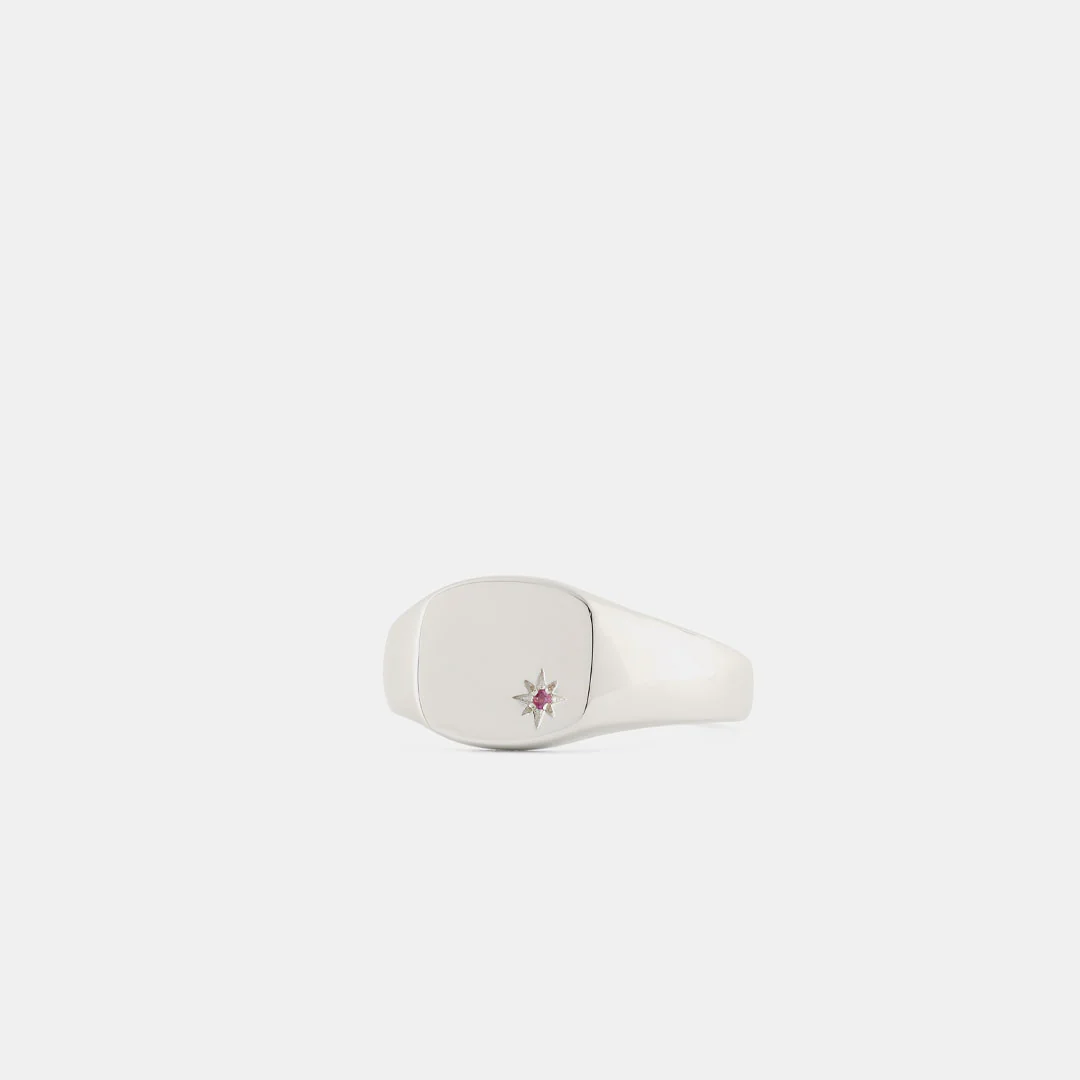 Silver Ruby Birthstone Ring - Image 6