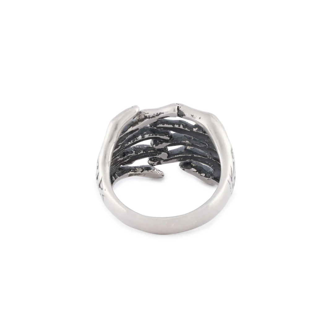 Silver Skeleton Hands Ring - Image 5