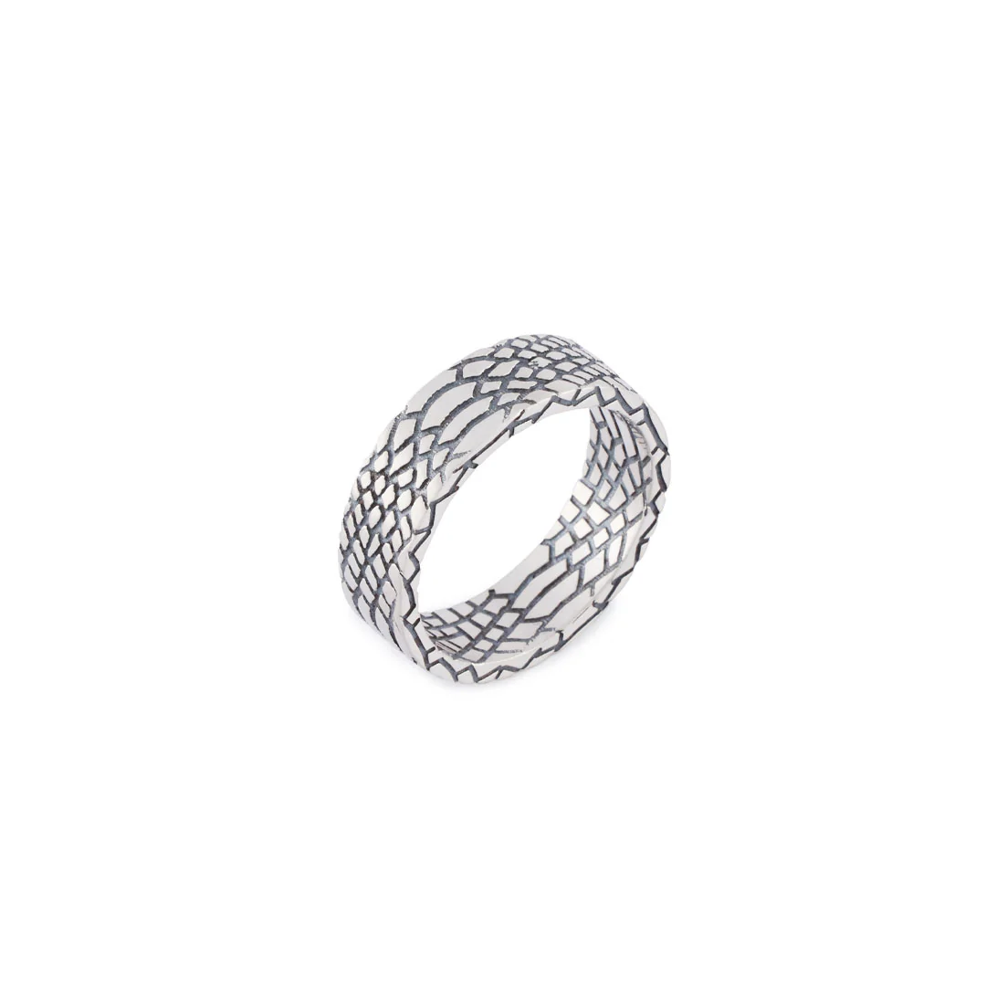 Silver Snake Skin Ring - Image 4