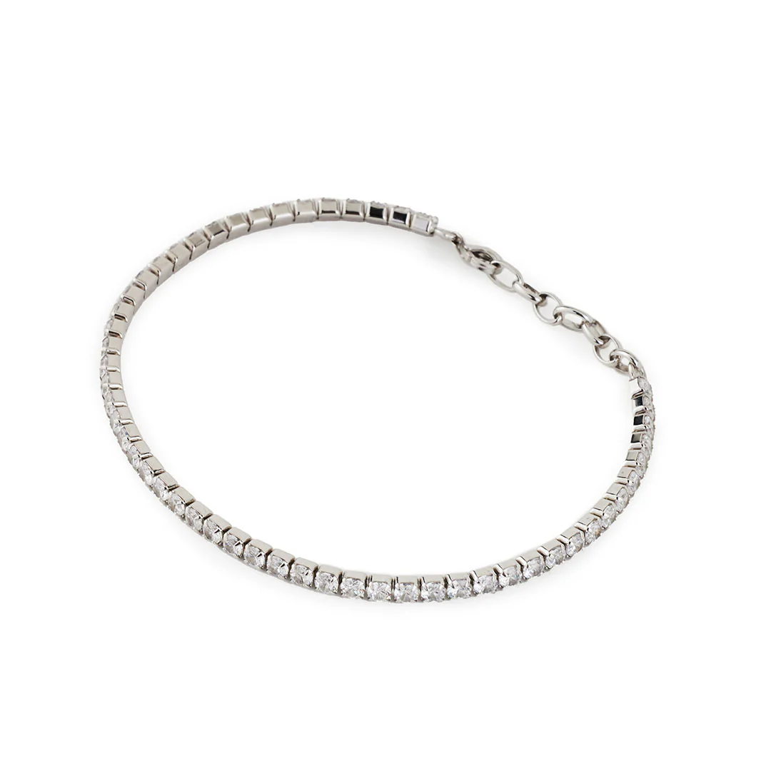 Silver Tennis Chain Bracelet - Image 4