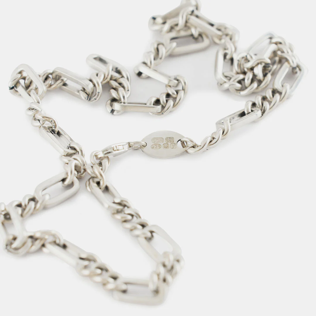 Silver Track Chain Necklace - Image 4