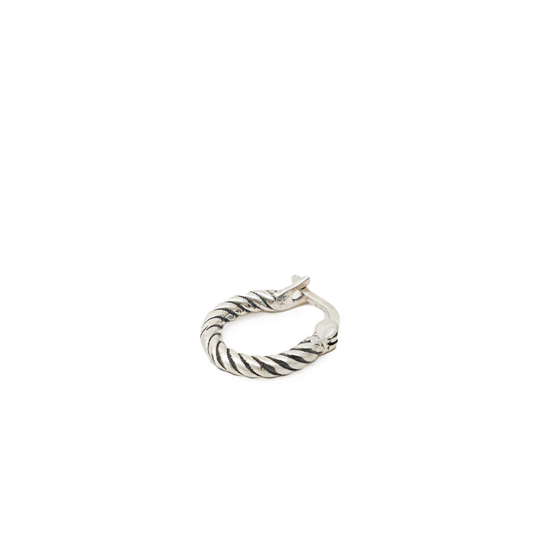 Silver Twist Hoop Earring - Image 4