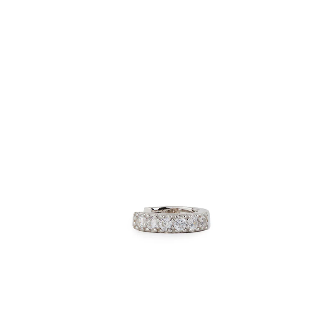 Silver Zirconia Hoop Earring - Image 4