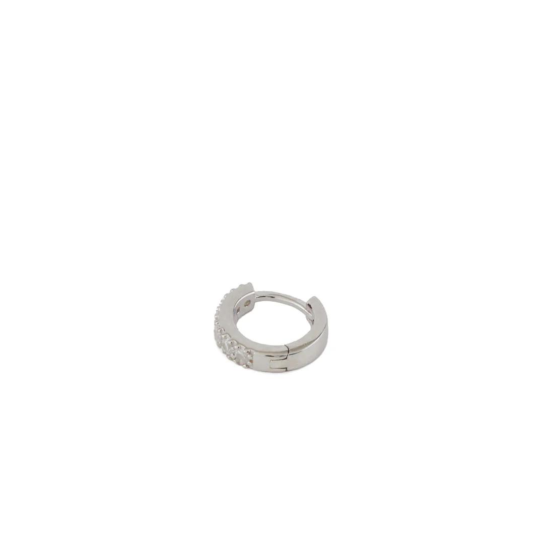 Silver Zirconia Hoop Earring - Image 5